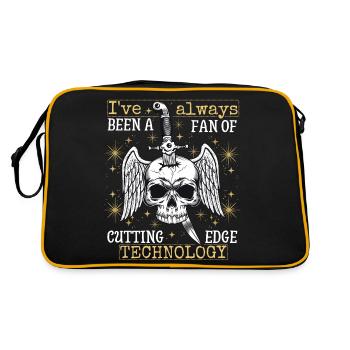 Vintage skull with dagger, funny saying - Retro Bag - black/gold - Back