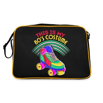 80s Roller Skates, Roller Skating, Saying - Retro Bag - black/gold - Back