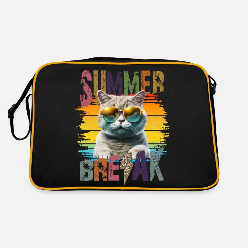 Summerbreak Coole Katze mit Sonnenbrille im Sommer Retro Tasche
