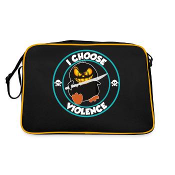 I choose violence - funny duck with sword - Retro Bag - black/gold - Back