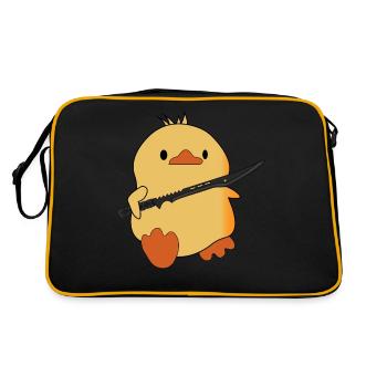 funny duck with sword - katana - Retro Bag - black/gold - Back