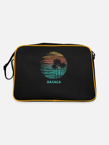 Oaxaca Mexico Cool Souvenir Vacation Artistic - Retro Bag - black/gold - Back
