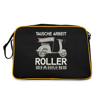 Échanger du travail contre des scooters, des scooters, des scooters - Sac Retro - noir/or - Dos