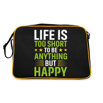 La vie est trop courte pour être autre chose qu’heureuse - Sac Retro - noir/or - Dos
