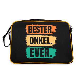 Patenonkel Bester Onkel - Retro Tasche - Schwarz/Gold - Hinten