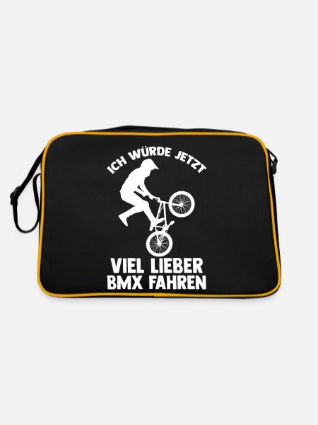 Fahjrrad BMX - Retro Tasche - Schwarz/Gold - Hinten