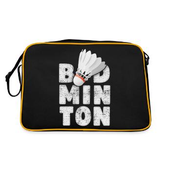 badminton, badminton, badminton game, saying - Retro Bag - black/gold - Back