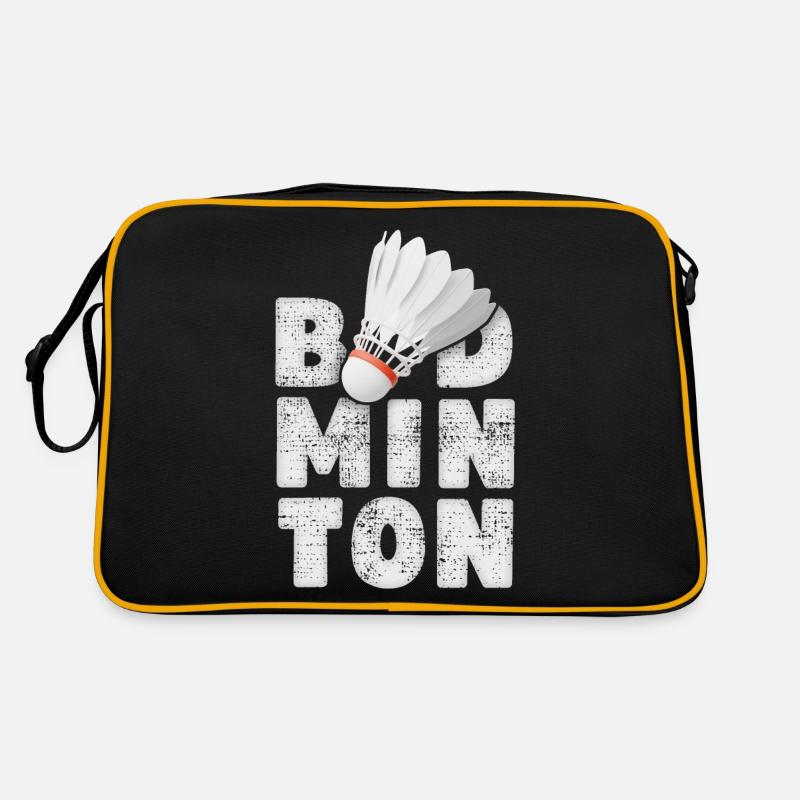 badminton, badminton, jeu de badminton, dire - Sac Retro - noir/or