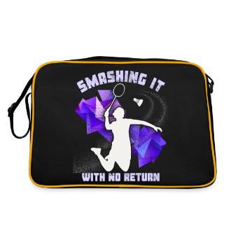 badminton, joueur de badminton, dicton de badminton - Sac Retro - noir/or - Dos