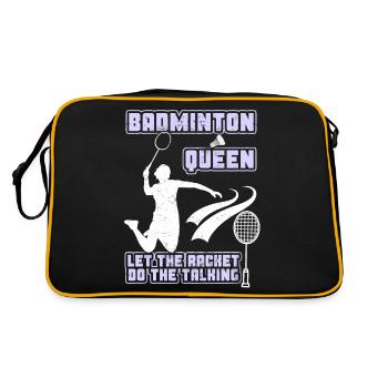 Joueur de badminton de badminton, reine du badminton - Sac Retro - noir/or - Dos