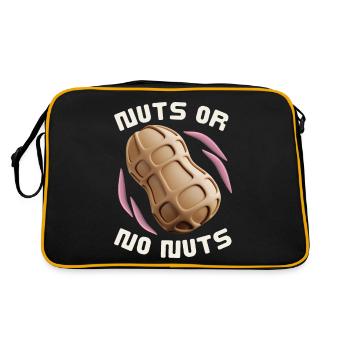 Cacahuètes, style 3D, drôle de dire noix-ou-noix. - Sac Retro - noir/or - Dos