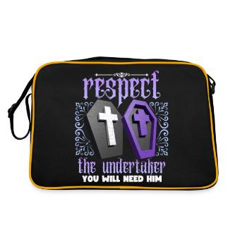 Funny Undertaker Saying, Undertaker Saying - Retro Bag - black/gold - Back