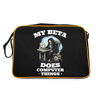 My beta makes computer things programmers - Retro Bag - black/gold - Back
