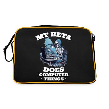 My beta makes computer things programmers - Retro Bag - black/gold - Back