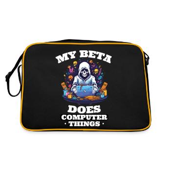 Ma bêta fait des programmeurs informatiques - Sac Retro - noir/or - Dos