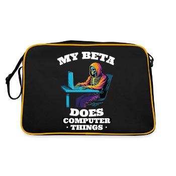 My beta makes computer things programmers - Retro Bag - black/gold - Back