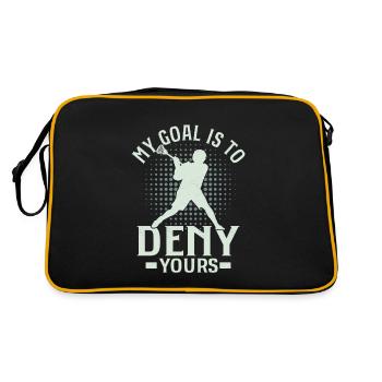 My Goal Is To Deny Yours Player Lacrosse - Retro Tasche - Schwarz/Gold - Hinten
