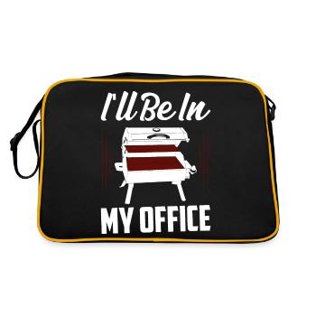 Je serai dans mon bureau Smoker BBQ Grillades - Sac Retro - noir/or - Dos