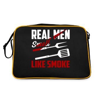Les vrais hommes sentent la fumée Smoker BBQ Grilling - Sac Retro - noir/or - Dos