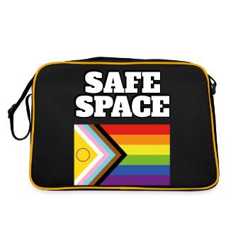 Drapeau de fierté LGBTQ safe space inclusive - Sac Retro - noir/or - Dos