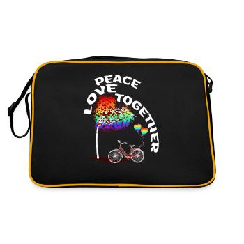 LGBTQ Bicycle Tree LGBT Dire Arc-en-ciel - Sac Retro - noir/or - Dos