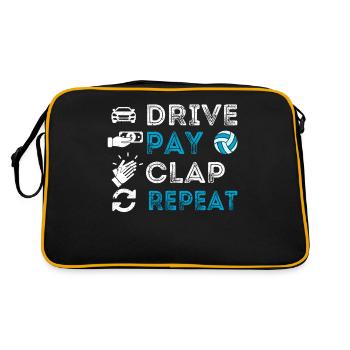 Driving, paying, clapping, repeating, eating, sleeping - Retro Bag - black/gold - Back