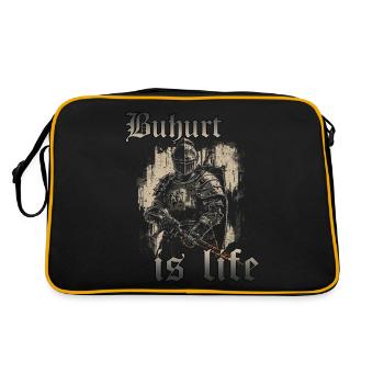 Buhurt est la vie chevalier tournoi joute HEMA guerrier - Sac Retro - noir/or - Dos