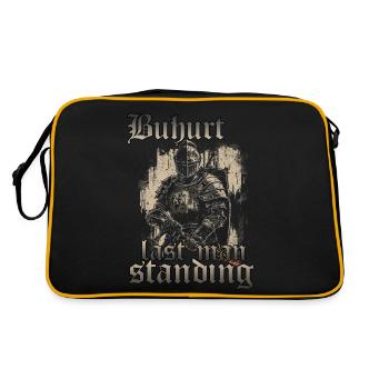 Knights' Tournament Motif Gymnastics Joust Warrior Buhurt - Retro Bag - black/gold - Back
