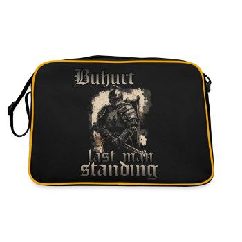Buhurt Ritterturnier last man Standing Bouhourt - Retro Tasche - Schwarz/Gold - Hinten