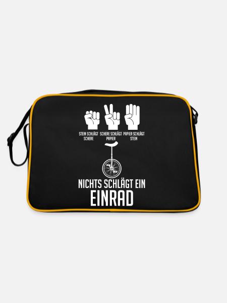 Kunstrad Fahrrad Einrad - Retro Tasche - Schwarz/Gold