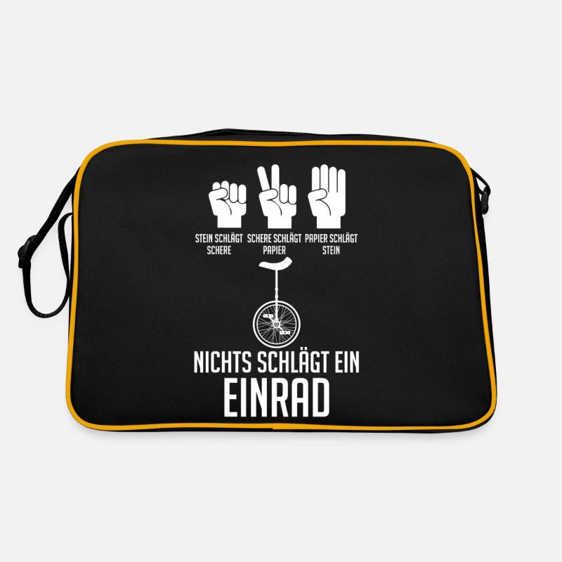 Kunstrad Fahrrad Einrad - Retro Tasche - Schwarz/Gold
