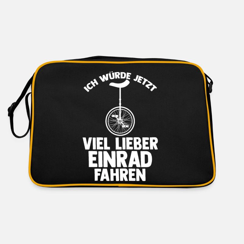 Kunstrad Fahrrad Einrad - Retro Tasche - Schwarz/Gold