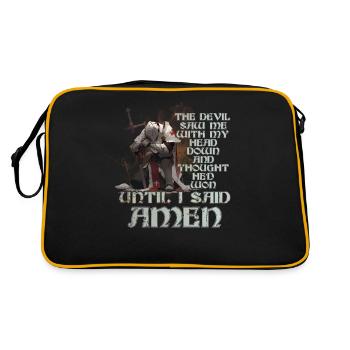 The Devil Saw Me Thought He'd Won Jesus Bible Pun - Retro Bag - black/gold - Back
