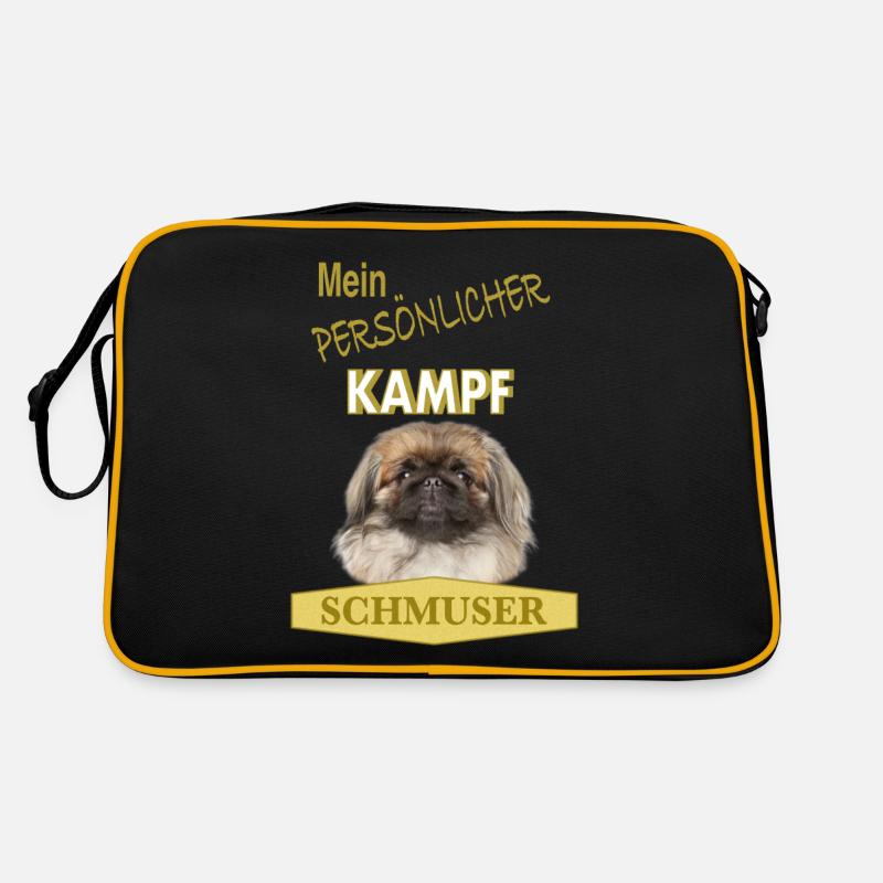 Persönlicher Kampfschmuser - Pekingese Retro Tasche