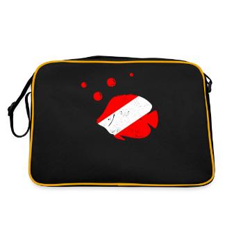 Diving Fish Diver Down Flag Cute Diving - Retro Bag - black/gold - Back
