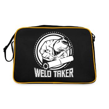 Weld Taker Fusing MIG Metal Worker Welder Welding - Retro Tasche - Schwarz/Gold - Hinten