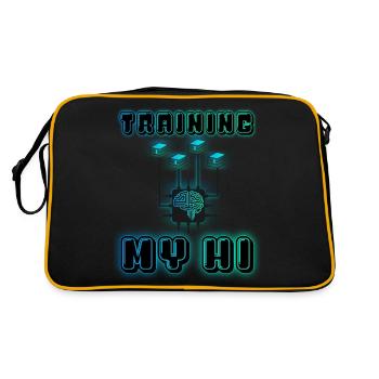 TRAINING MY HI (Menschliche Intelligenz) - Retro Tasche - Schwarz/Gold - Hinten