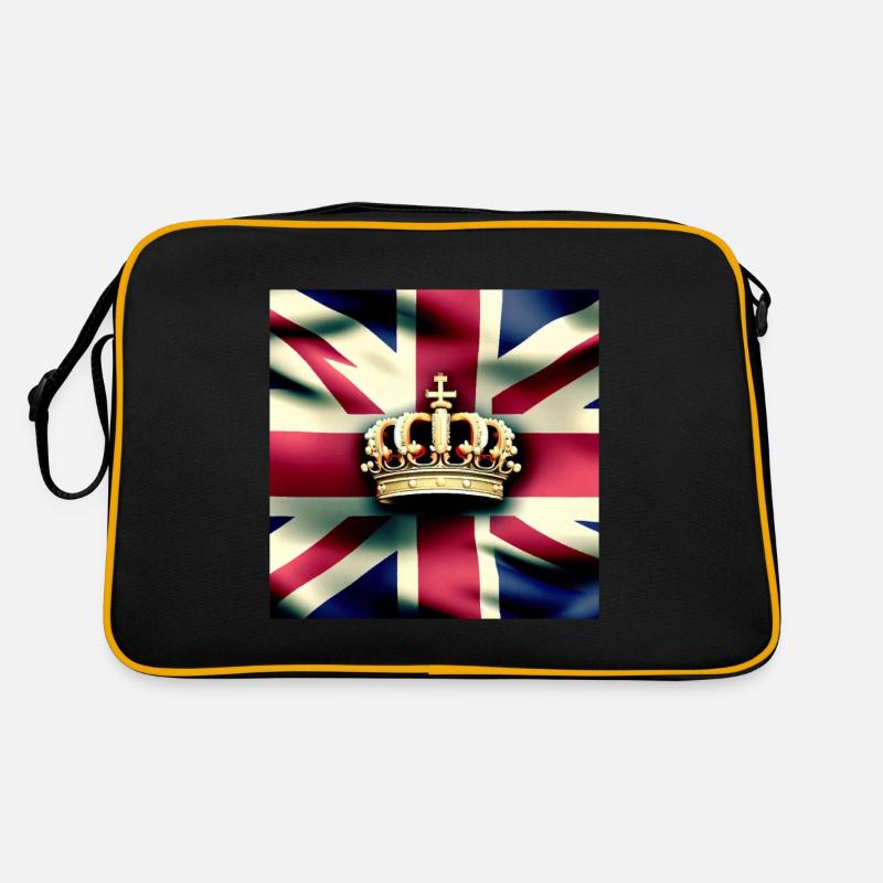 KRÖNUNGS-TSHIRT - Retro Tasche - Schwarz/Gold