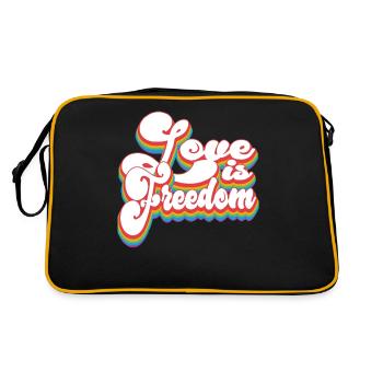 Love Is Freedom - Pride Month LGBTQ - Retro Bag - black/gold - Back