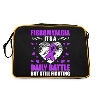 Fibromyalgie Es Ist Ein Täglicher Kampf, Aber Ich - Retro Tasche - Schwarz/Gold - Hinten