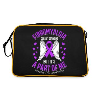 Fibromyalgie Definiert Mich Nicht, Aber Sie Ist - Retro Tasche - Schwarz/Gold - Hinten