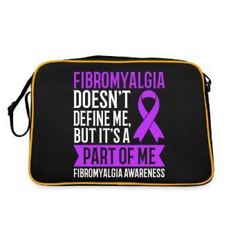 Fibromyalgie Definiert Mich Nicht, Aber Sie Ist - Retro Tasche - Schwarz/Gold - Hinten