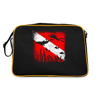 Scuba Dive Flag Deep Diving Divemaster Instructor - Retro Bag - black/gold - Back