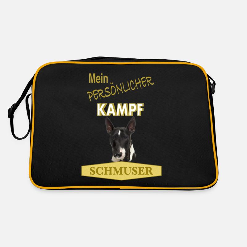 Persönlicher Kampfschmuser Miniature Bull Terrier Retro Tasche