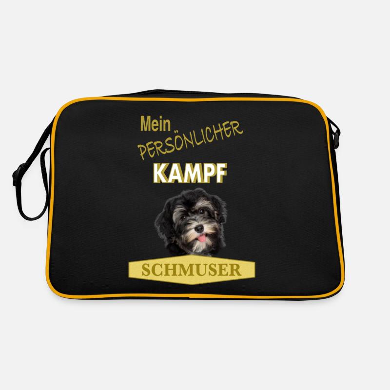 Mein persönlicher Kampfschmuser - Havaneser - Retro Tasche - Schwarz/Gold