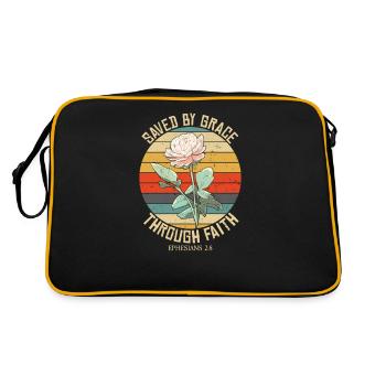 Sauvé par la grâce Éphésiens Écriture Christian Cool - Sac Retro - noir/or - Dos