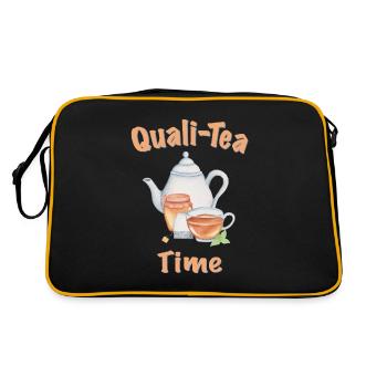 Tee Tea time LustigeSprüche - Retro Tasche - Schwarz/Gold - Hinten