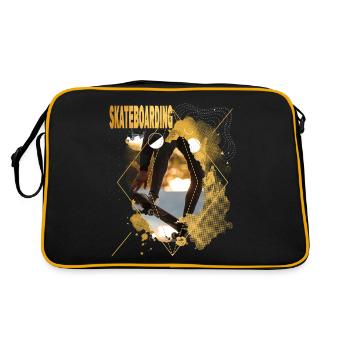 Skateboarding Skate Skater Skateboard Sk8 Gold - Retro Tasche - Schwarz/Gold - Hinten