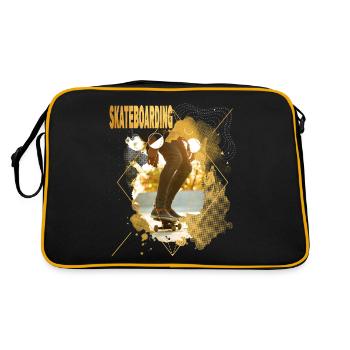 Skateboarding Skate Skater Skateboard Sk8 Gold - Retro Tasche - Schwarz/Gold - Hinten