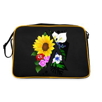 Flower arrangement abstractly cut up - Retro Bag - black/gold - Back